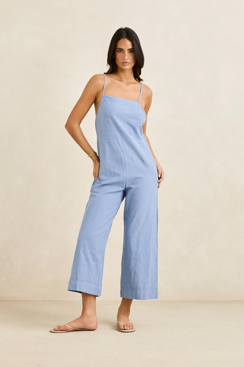 Rhythm - Classic Jumpsuit - Steel Blue - Front