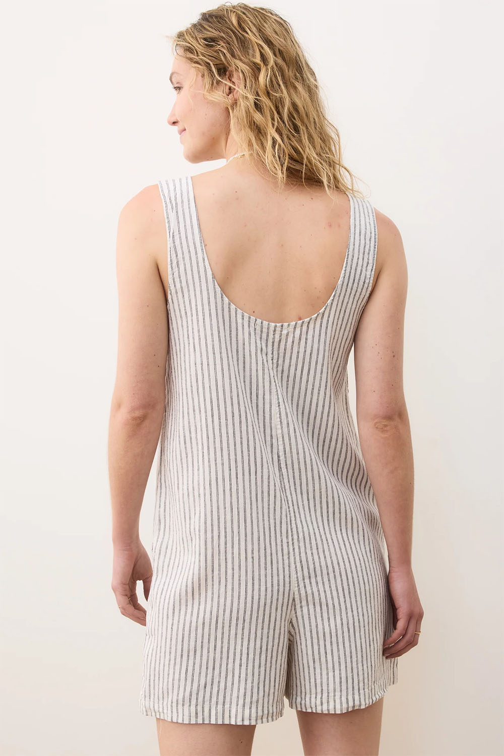 Marine Layer SYDNEY ROMPER Cream/Navy Stripe Back
