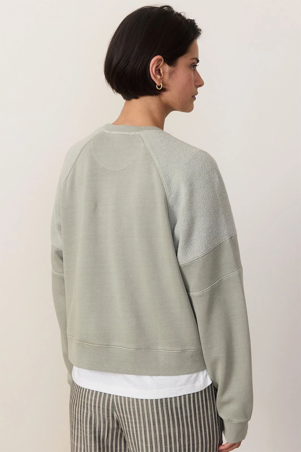 Marine Layer - Cloud 9 Crop Sweatshirt - Shadow - Back