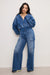 Good American - Jeanius Zip Up Hoodie - Indigo - Plus