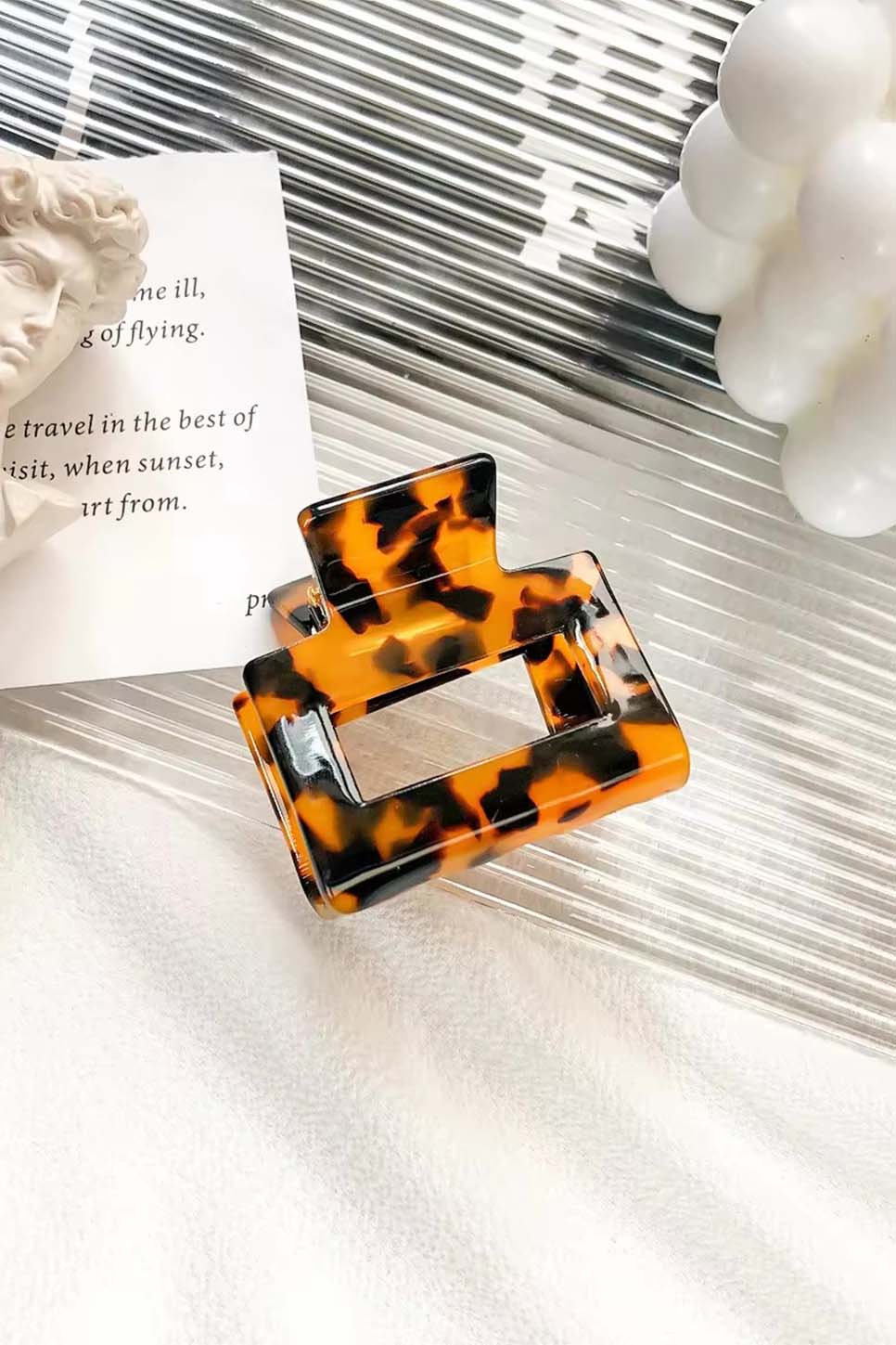 Pearl of the West - GEO 5CM HAIR CLAW Tiger Tortoise