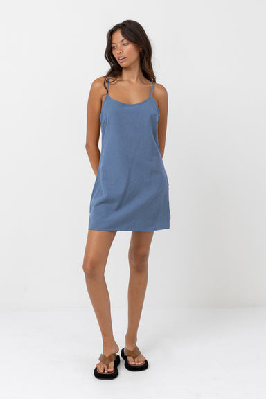 Rhythm - Classic Slip Dress - Steel Blue