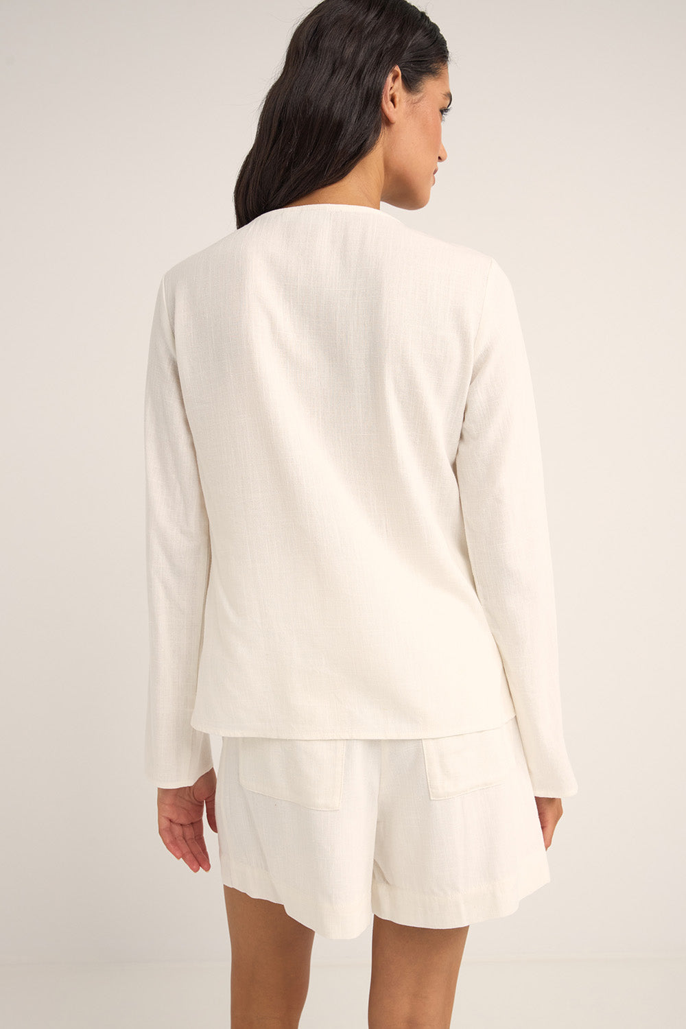 Rhythm - Kayla Long Sleeve Top - White - Back