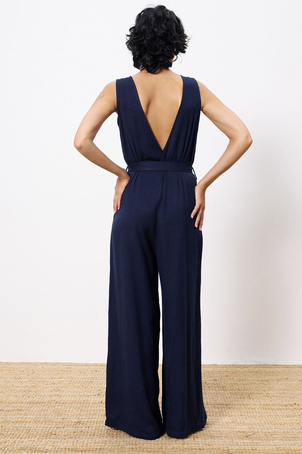 FRNCH - Pakize Jumpsuit - Bleu Marine - Back
