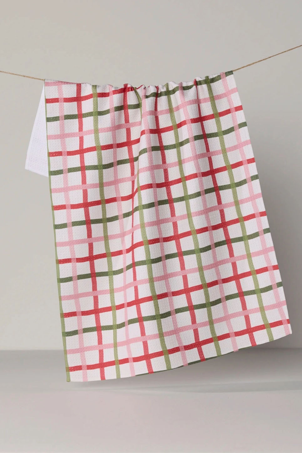 Geometry - Festive Plaid Tea Towel - Front