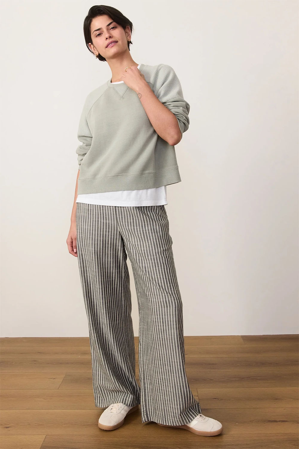 Marine Layer - Cloud 9 Crop Sweatshirt - Shadow