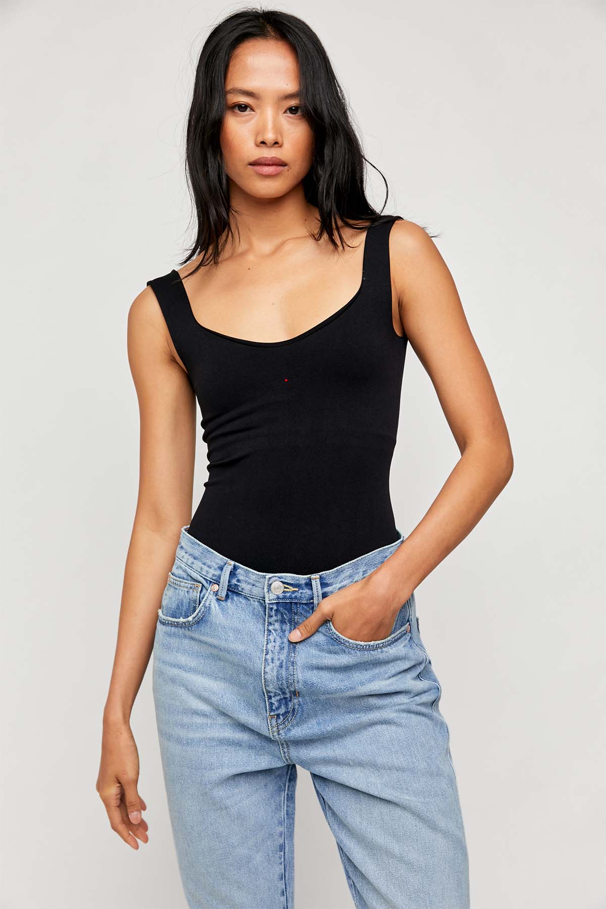 Free People - Clean Lines Bodysuit - Black
