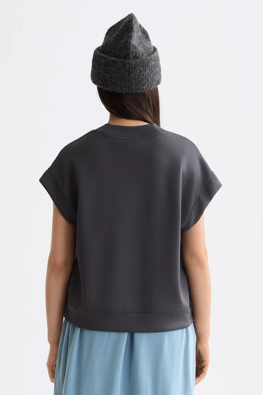 Scotch & Soda - V Neck Sleeveless Modal Sweatshirt - Charcoal Art - Back