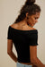 Free People - Ribbed Seamless Off Shoulder - Black - Back