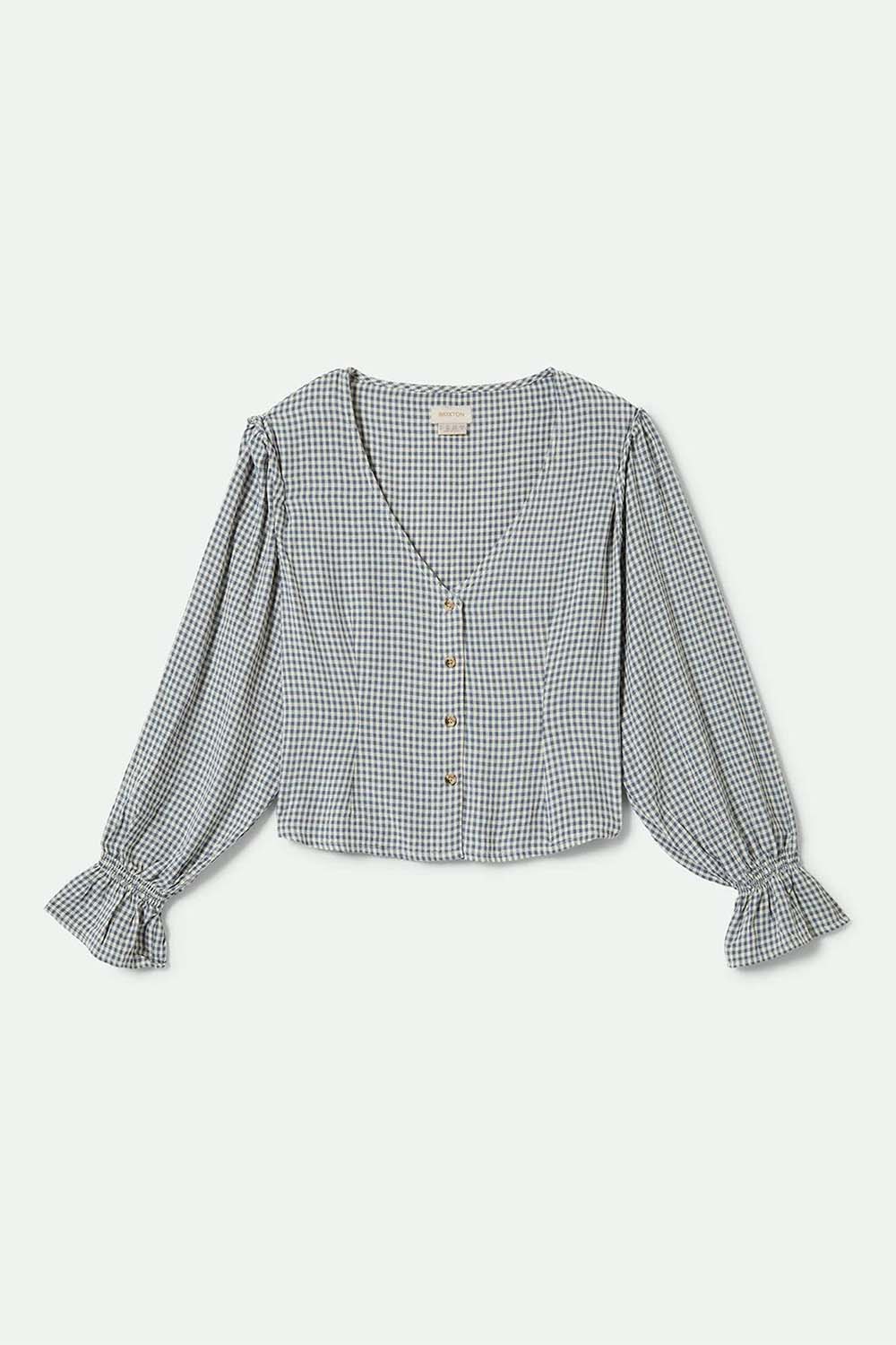 Brixton - Meadow Blouse - Azure Blue Gingham