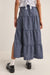 Rhythm - Lola Check Tiered Maxi Skirt - Navy - Back