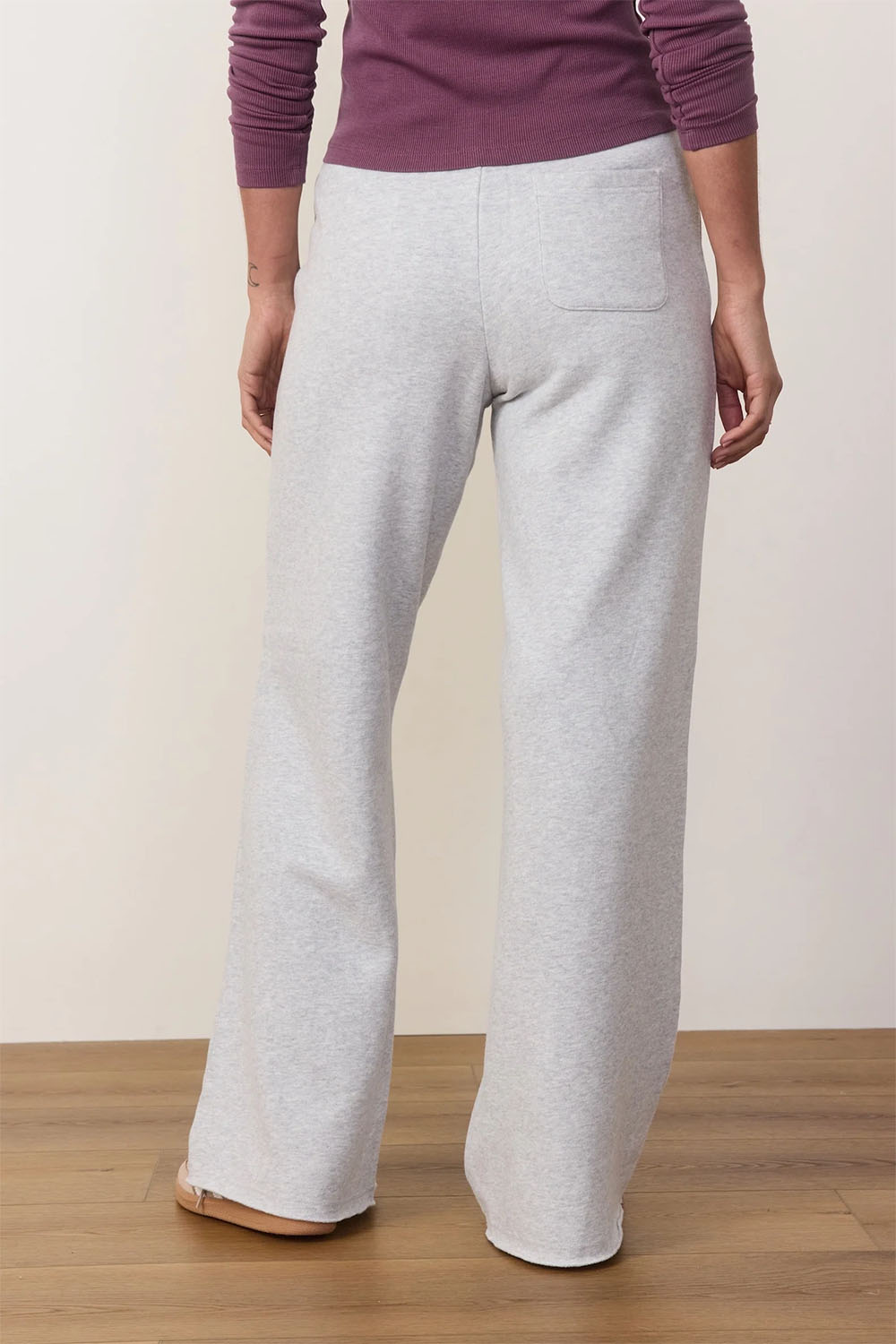 Marine Layer - Cloud 9 Wide Leg Sweatpant - Heather Grey - Back