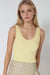 Niki Biki Reversible Ribbed Crop Top in Pale Banana — Front view