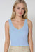 Niki Biki Reversible Ribbed Crop Top in Serene Blue — Front view