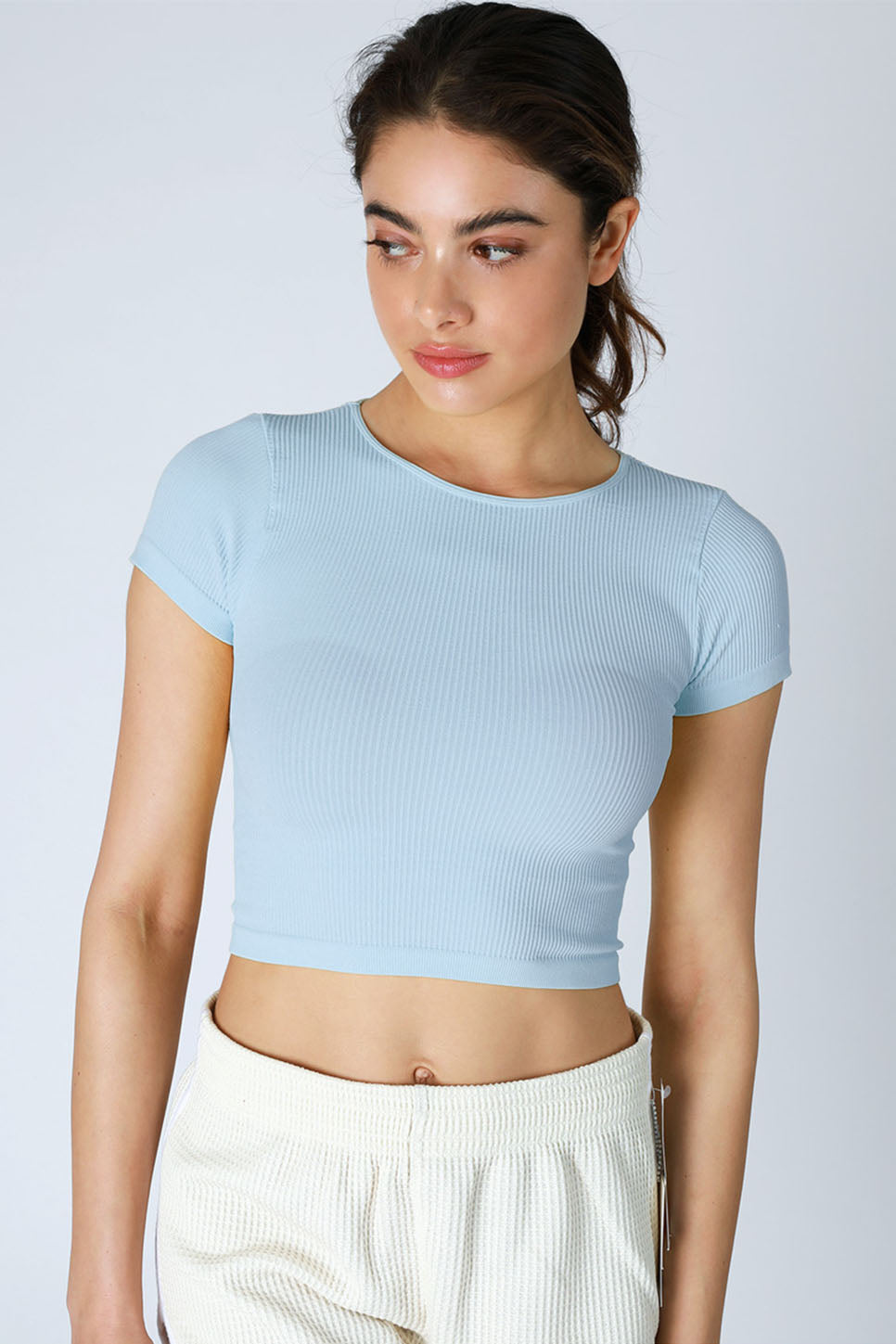 niki biki ribbed baby tee breezy blue