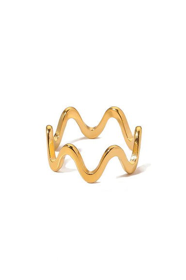 Pearl of the West - Zig Zag Ring - 18K GP Stainless 
