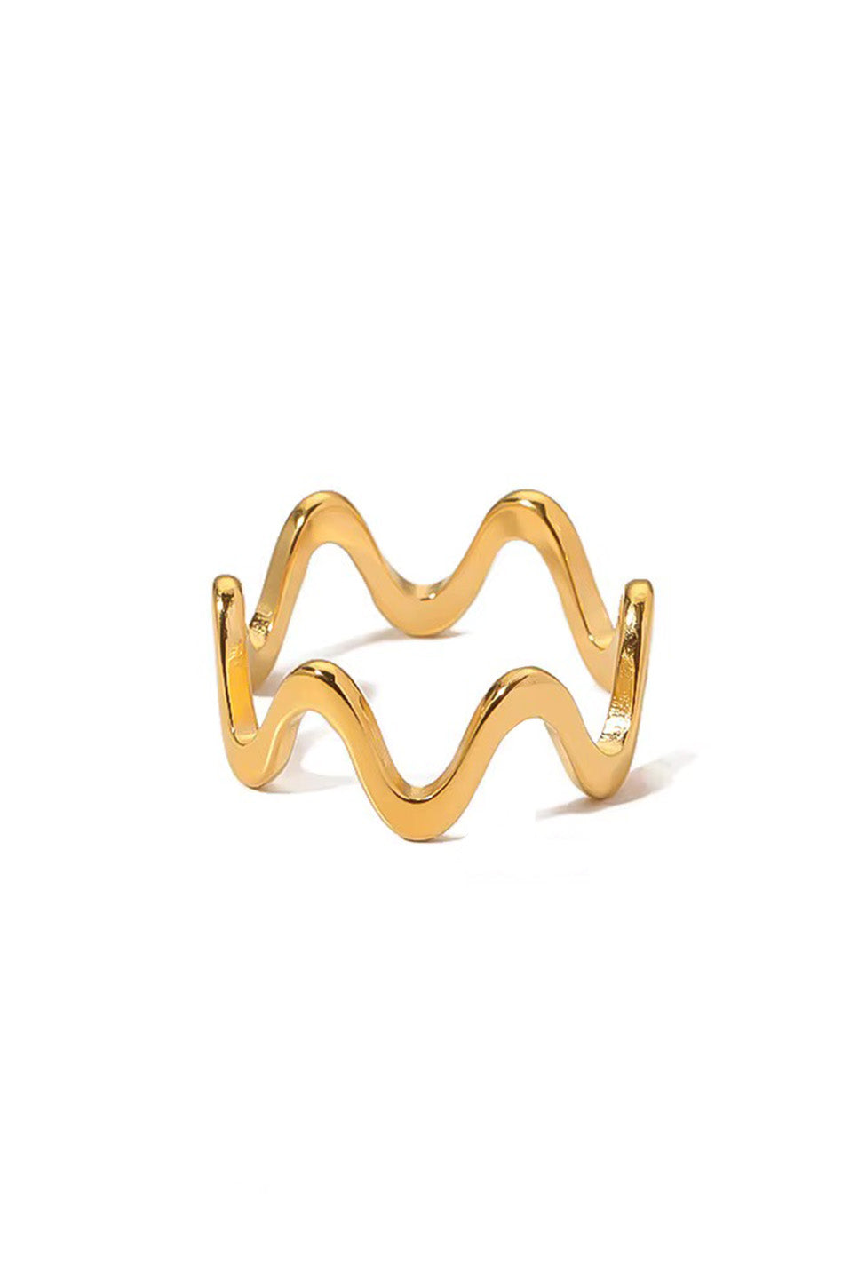 Pearl of the West - Zig Zag Ring - 18K GP Stainless 