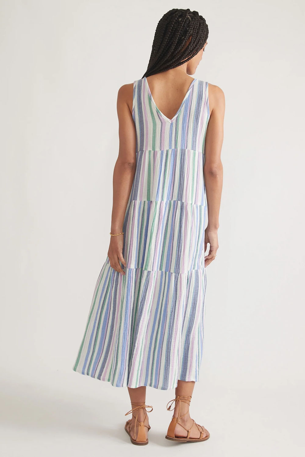 Marine Layer - Corinne Maxi Dress - Multi Cool Stripe - Back