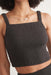 Marine Layer - Lila Double Cloth Tank - Faded Black - Detail