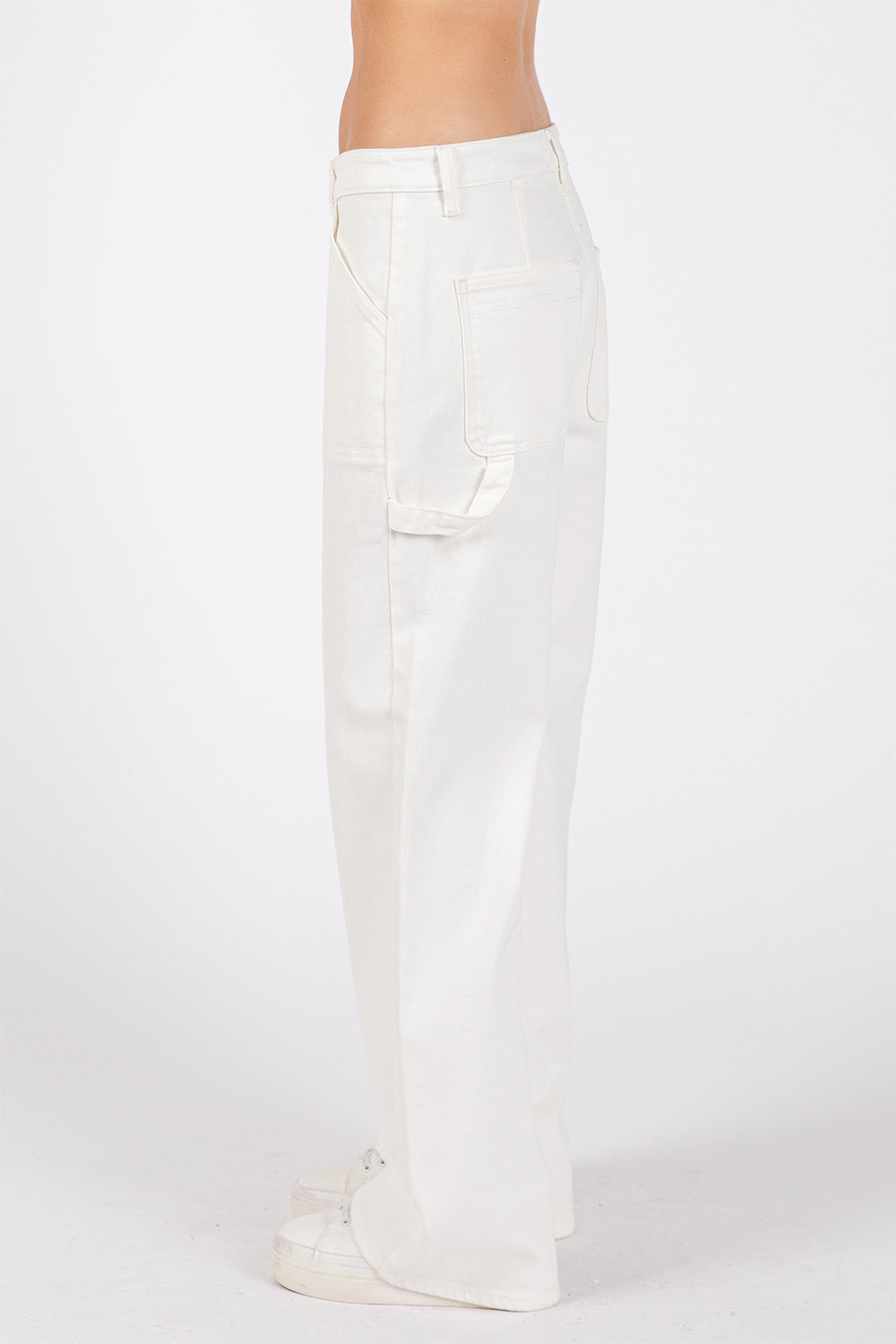 Letter to Juliet - Relaxed Straight Carpenter Pant - White - Side
