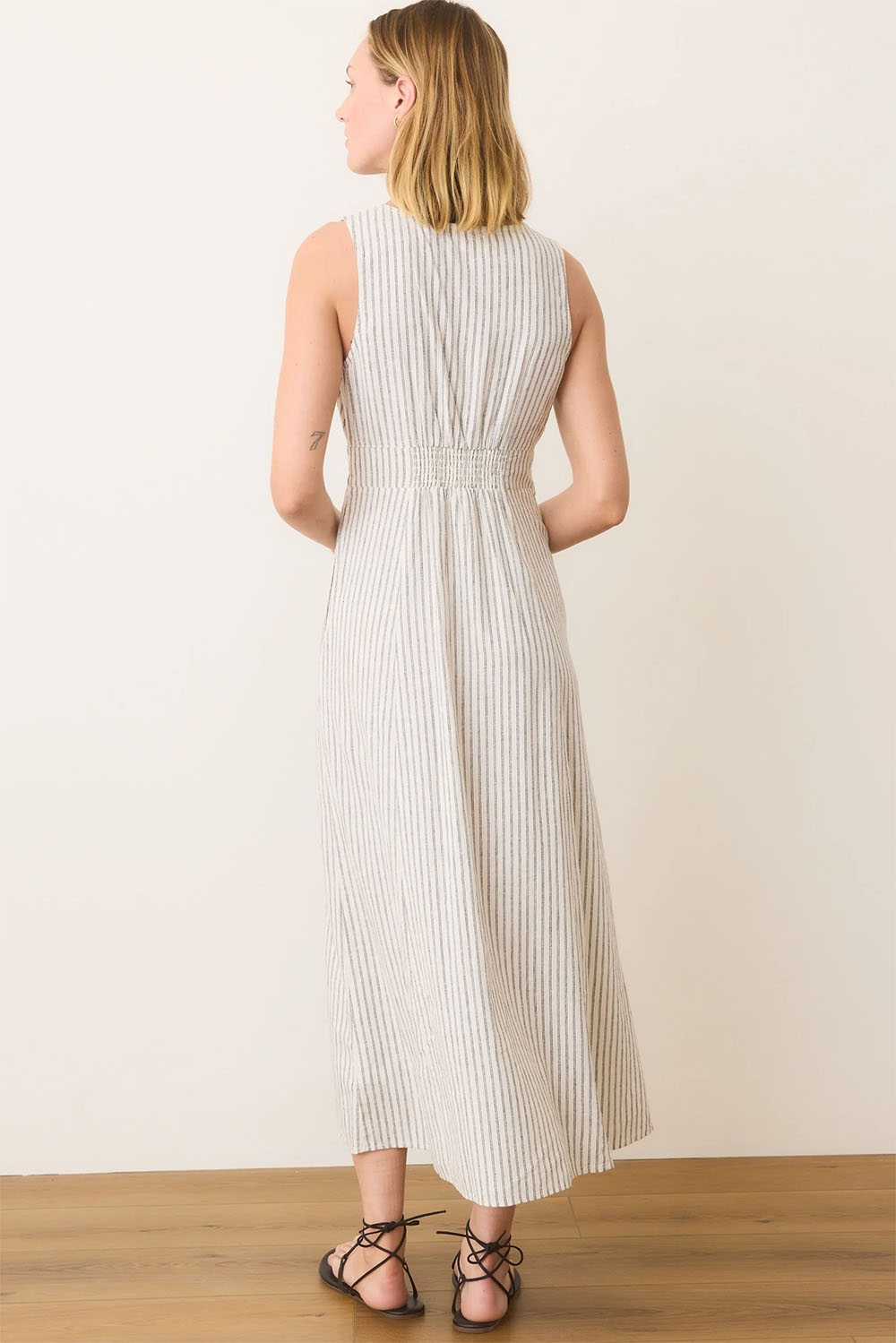 Marine Layer - Camila Maxi Dress - Cream/Navy Stripe - Back