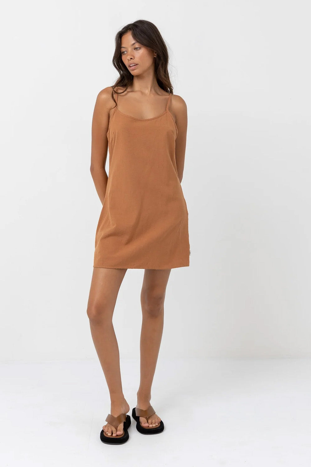 Rhythm - Classic Slip Dress - Caramel