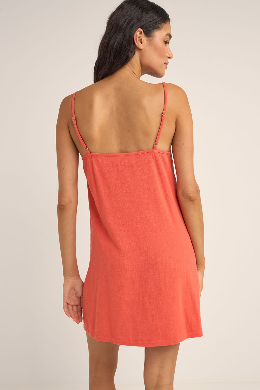 Rhythm - Seacoast Slip Dress - Coral - Back