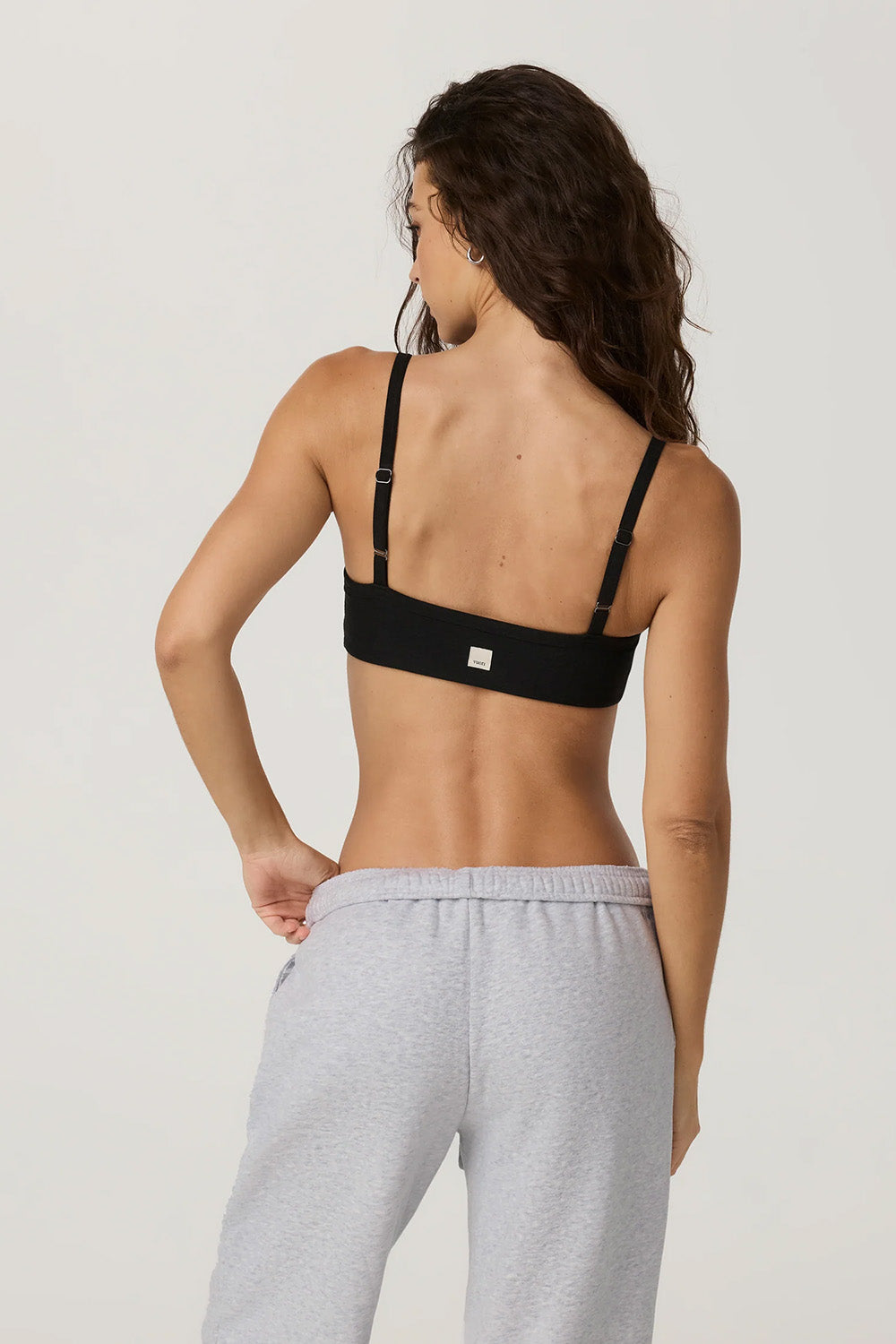 Vuori - Elevation Square Neck Bra - Black Heather - Back