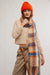 Free People - Highland Plaid Skinny Scarf - Ivory Combo - Model