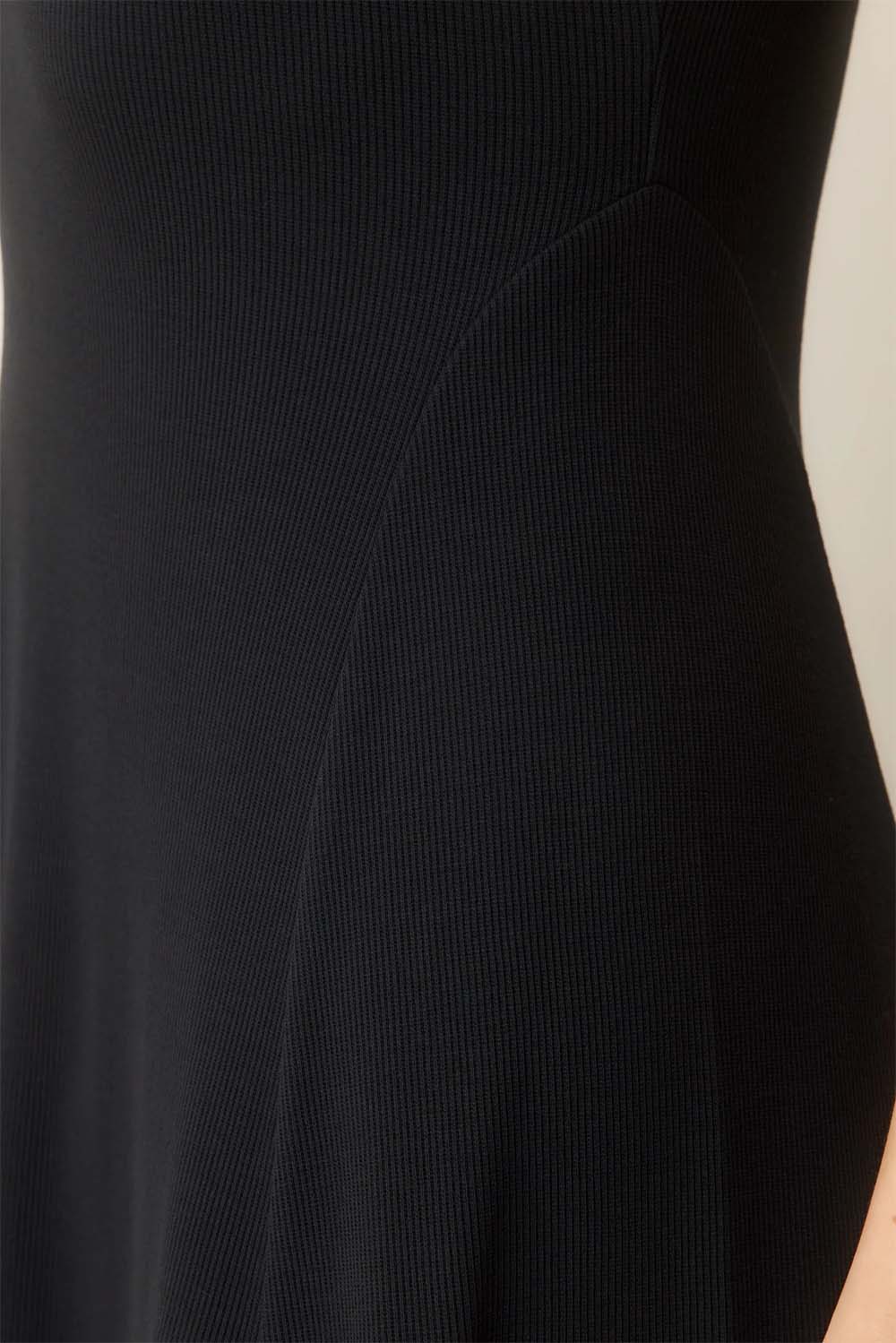 Marine Layer - Lexi Rib Sun-In Scoop Neck Dress - Black - Detail