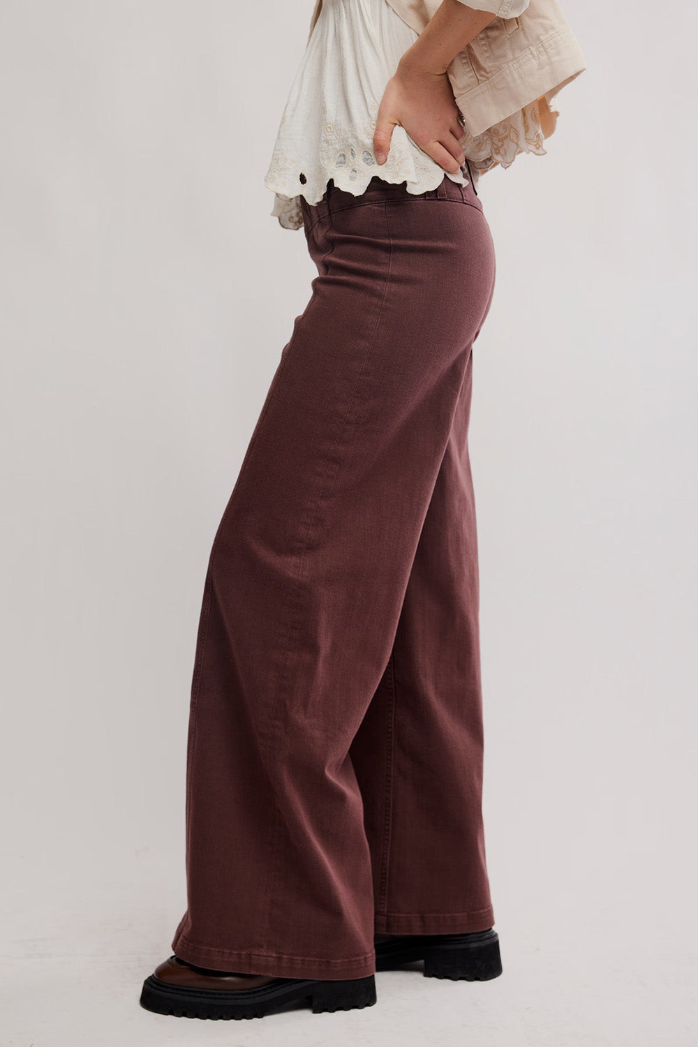 Free People - Libre Wide Leg - Rum Running - Side