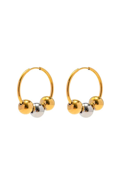 Pearl of the West - Triple Bead Hoops - GP Stainless Steel