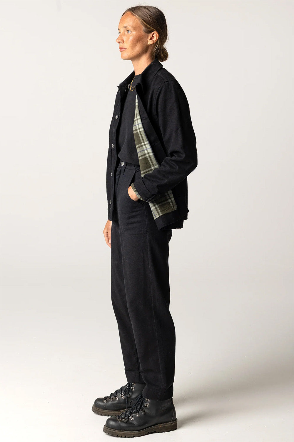Finisterre - Yarrel Flannel Lined Jacket - Black - Side