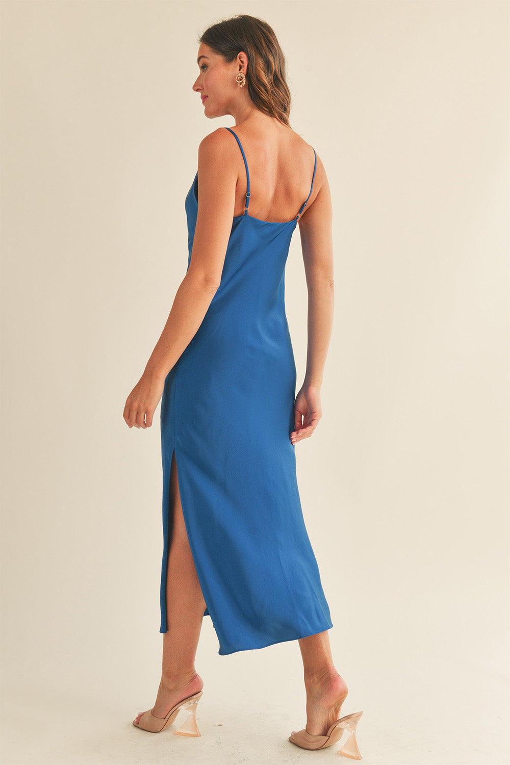 Reset by Jane - Silk Slip Dress - Royal Blue - Back