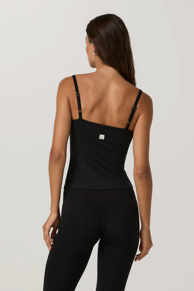 Vuori - Elevation Square Neck Cami - Black Heather - Back