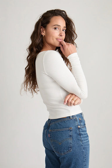 Marine Layer - Lexi Scoop Neck - White - Back
