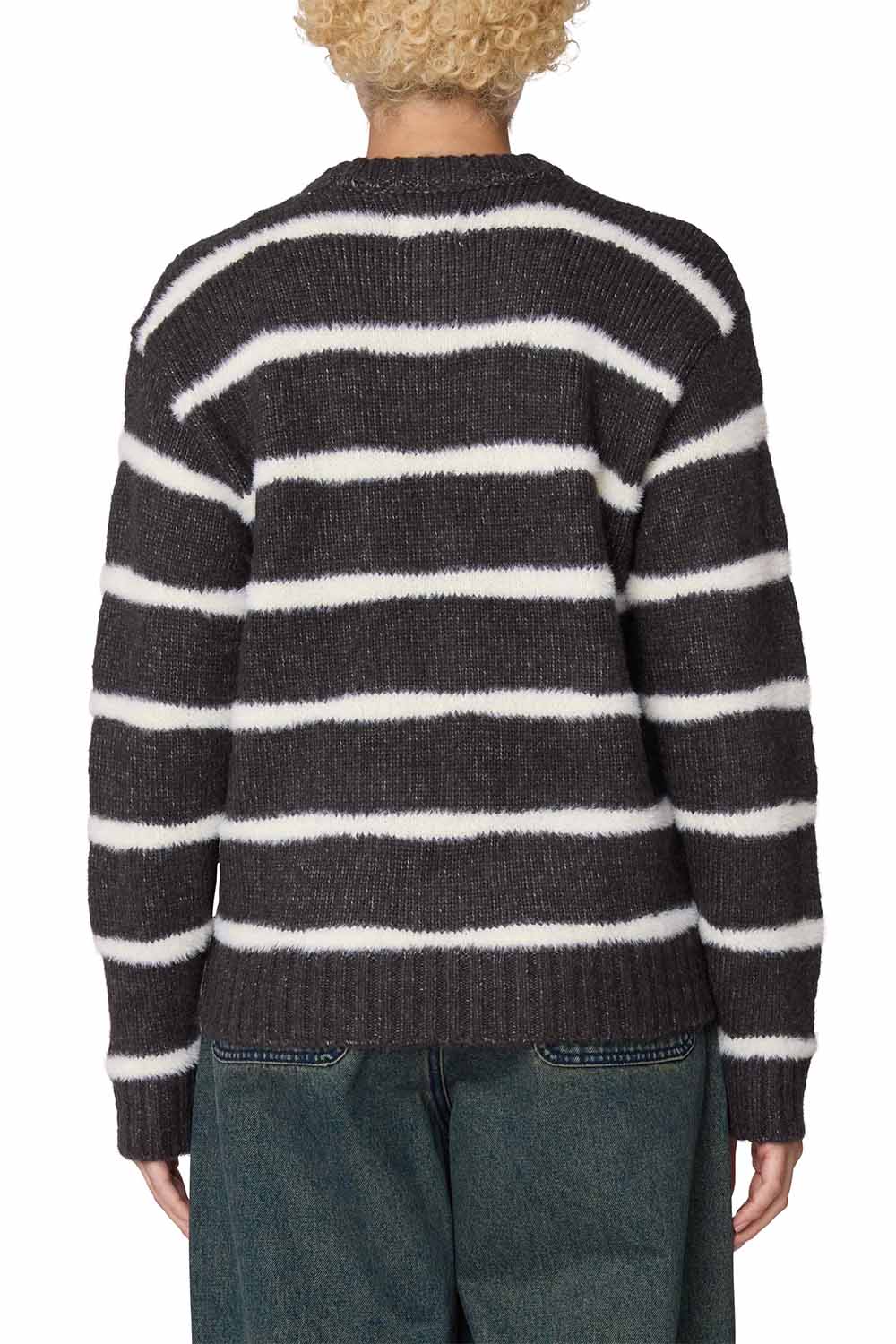 Obey - Casey Stripe Crew Sweater - Charcoal Multi - Back