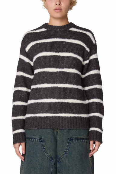 Obey - Casey Stripe Crew Sweater - Charcoal Multi - Front