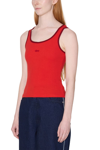 obey loren rib tank red side