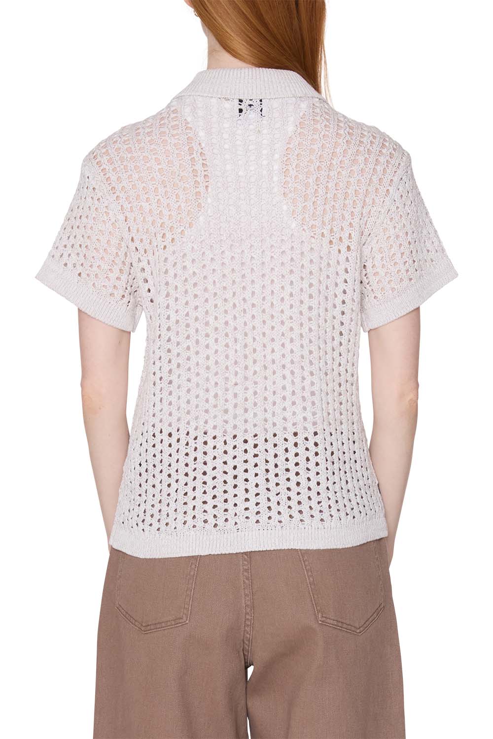 obey milly open knit sweater marshmallow multi back