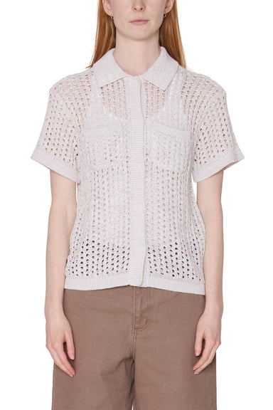 obey milly open knit sweater marshmallow multi front