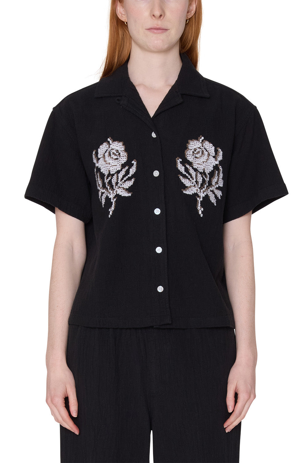 obey roses embellished ss off black front