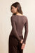 Sadie & Sage - Ronan Boat Neck Knit Top - Brown - Back