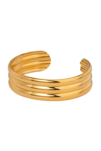 Pearl of the West - Chunky Triple Layer Cuff - 18K gp