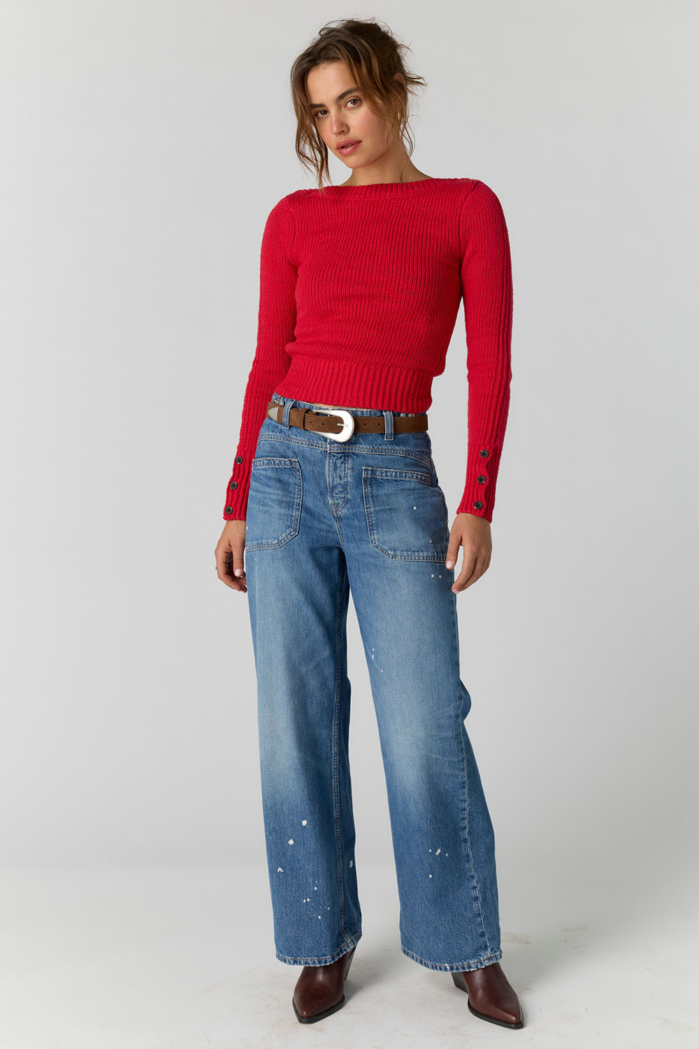 Free People - Mila Pullover - Salsa - Styled