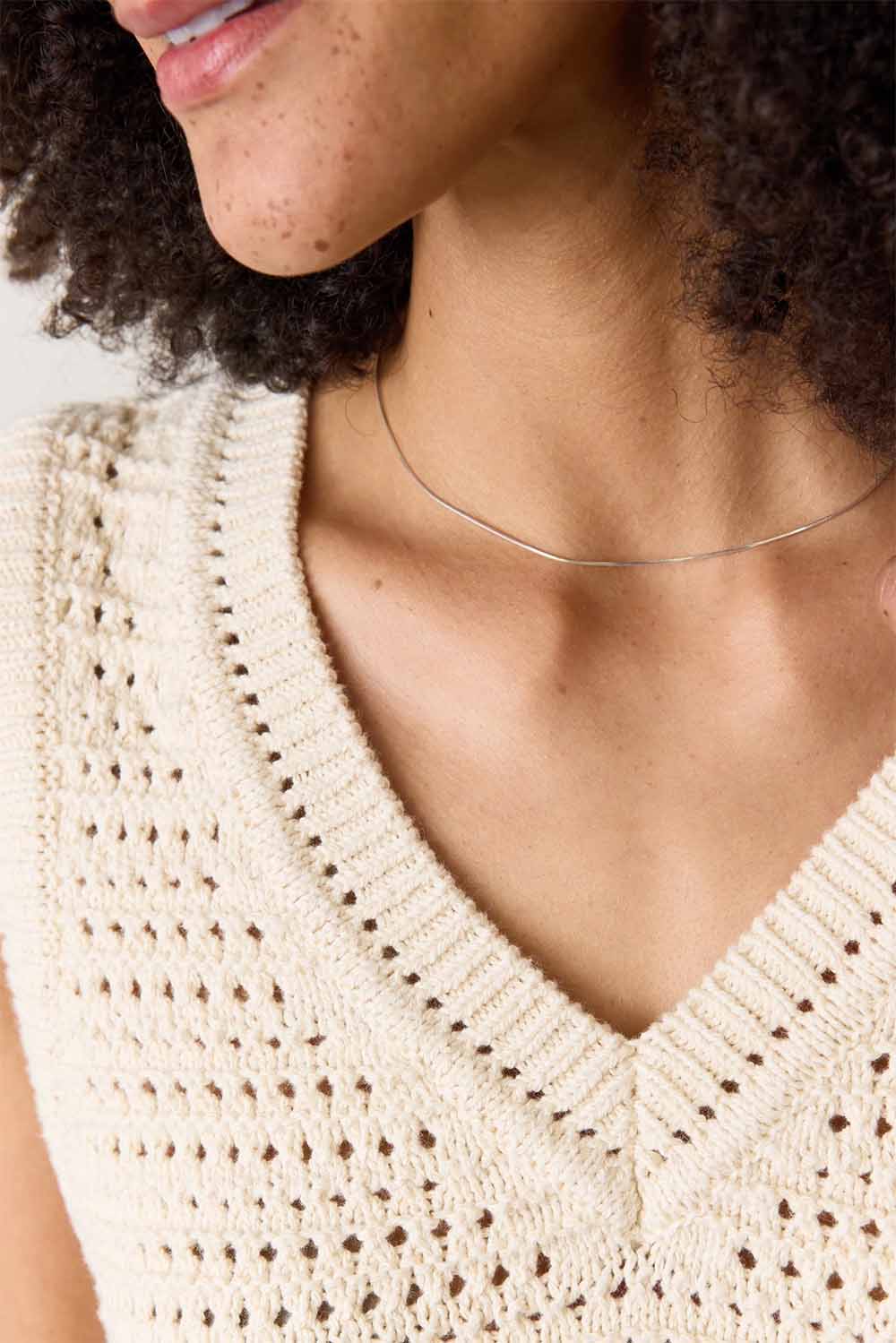 Marine Layer - Montecito Sweater Vest - Cream - Detail