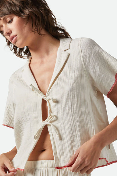 Brixton - Wandering Tie Top - Off White - Front