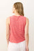 Marine Layer - Stripe Hemp Cotton Tank - Hibiscus/White Stripe - Back