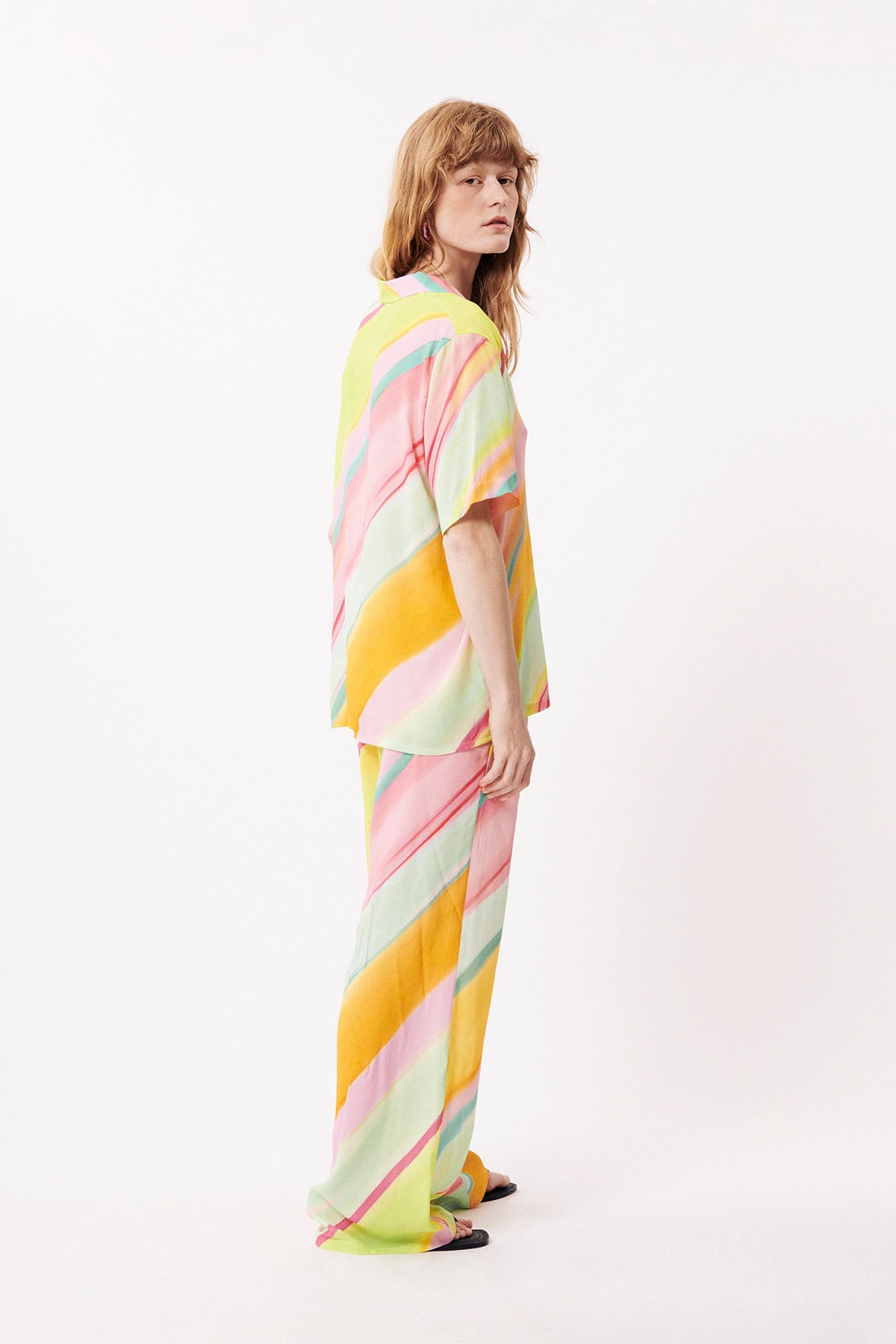 FRNCH - Shelly Woven Blouse - Diagonal Rainbow - Back