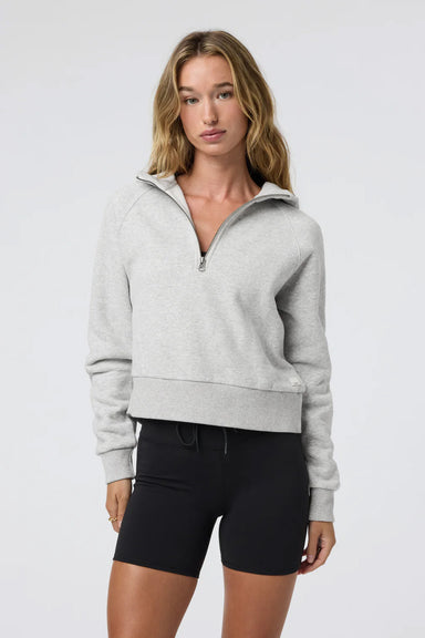 Vuori - Restore Half Zip Hoodie - Light Heather Grey - Front